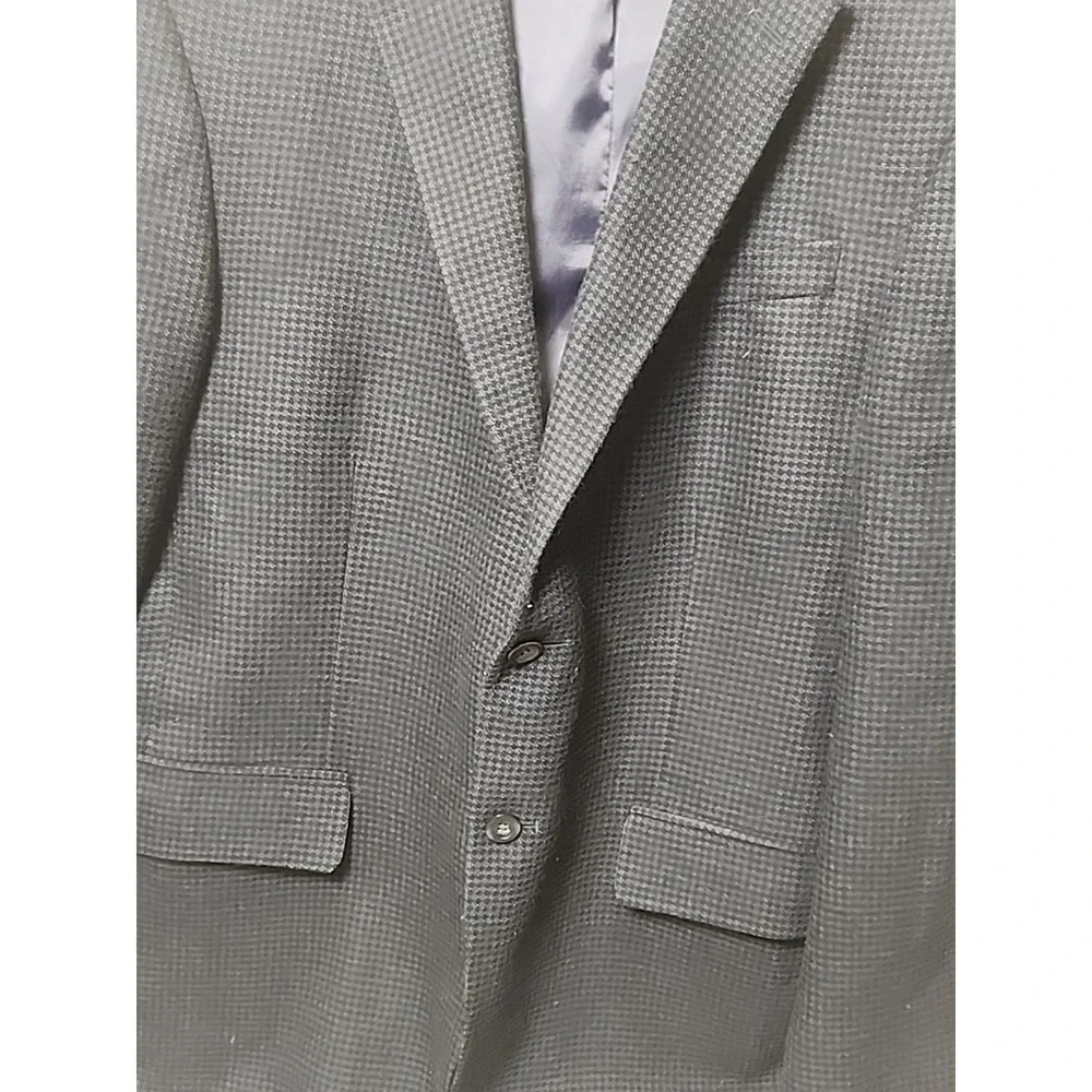 Oscar De La Renta Men's 100% Wool Houndstooth Blazer‎ Size 44 Regular